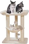 Tour de l'arbre de chat avec perche supérieure pour les grands chats intérieurs, poste d'éraflement de chat Tall avec 54x40cm Grand lit pour grands chats, housse amovible, scratcher de chat sisal épais avec hamac doux, gris, L