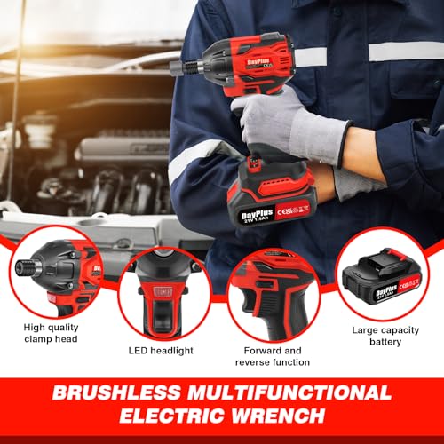 21V Cordless Impact Wrench 1/2Inch Driver, 450 N.m High Torque Brushless Power Impact Gun with 1.5Ah Lithium Battery, 14 Impact Sockets Set, 12 Screwdriver Bits, Electric Impact Wrench for Car, Home 8 21V Cordless Impact Wrench 1/2Inch Driver, 450 N.m High Torque Brushless Power Impact Gun with 1.5Ah Lithium Battery, 14 Impact Sockets Set, 12 Screwdriver Bits, Electric Impact Wrench for Car, Home - Image 8