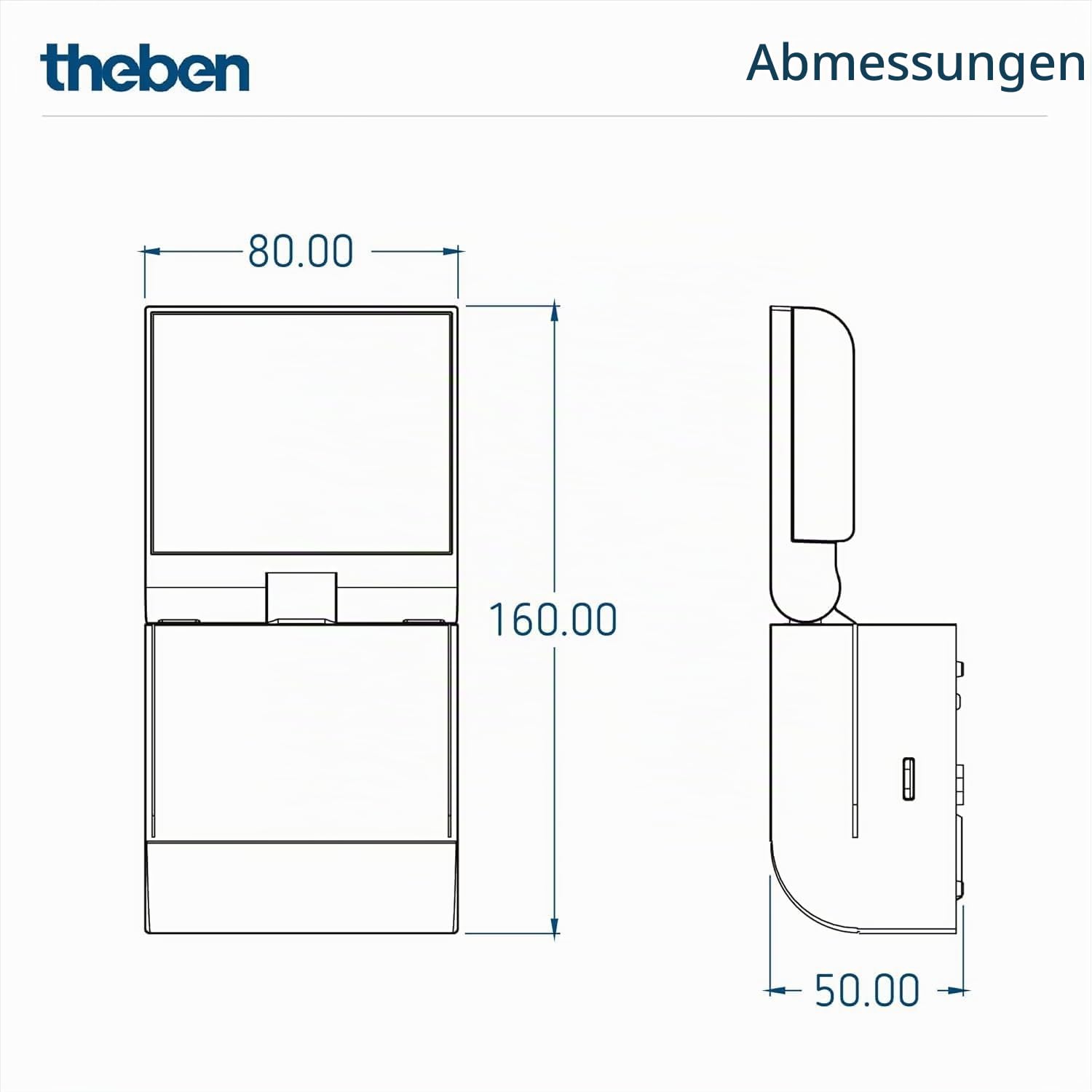 Theben 1020800 theLeda S8-100 WH LED-Strahler 8,5 W Bewegungsmelder weiß | Wandmontage außen, 4000 K neutralweiß, 180° mit 10 m Reichweite, drehbar/schwenkbar, IP55, 900 lm, zusätzlicher Schaltausgang