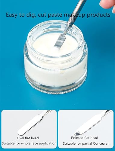 Miniatura 3 de Paleta de maquillaje cosmética de acero inoxidable de Aebor, 2 piezas, paleta de maquillaje de metal de acero inoxidable Upgrad con espátula