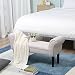 HOMCOM Taburete Pie de Cama Banqueta con Brazos Tapizada Tipo Banco de...