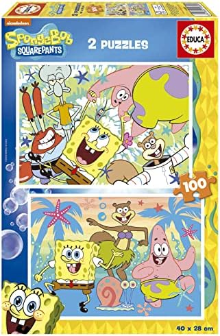 Educa - Bob Esponja 2x100, 2 Puzzles de