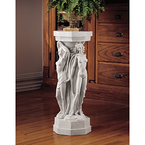 Columna decorativa de 28.5 in en resina azul miniatura 6