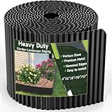 Corrugated Garden Edging,6'×40Ft Galvanized Steel Landscape Edging & Lawn Edging Border,Metal Garden Border for Flower Beds,Garden,Lawn,Raised Beds & Tree Surrounds(Black)