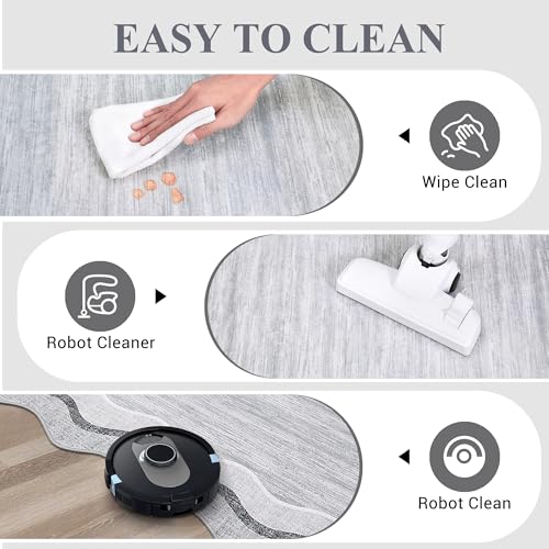 MilleLoom 2x6 Washable Runner Rugs for Hallway Non Slip Kitchen Runner Rug with Rubber Backing, Modern Low Pile Scalloped Stain Resistant & Non-Shedding Rug Soft Indoor Carpet, Grey by MilleLoom - Used condition - Image 5