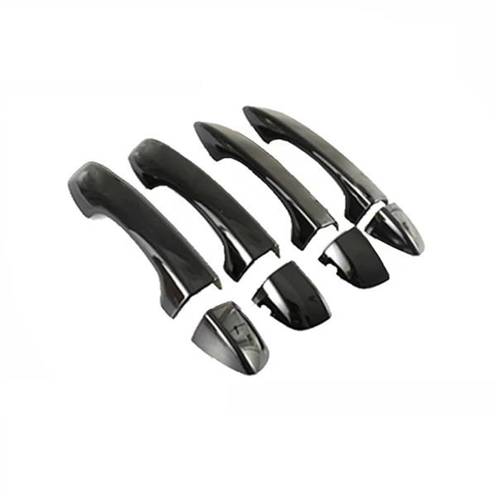 Kjhopy Gloss Black Door Handle Cover Car Exterior Side Protector Chrome Scratch Protection For Polo Mk6 Aw Bz 2017~2023 Exterior Door Handle(Gloss Black)