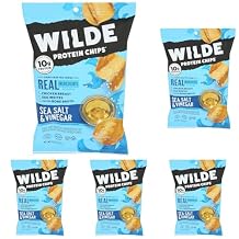 Wilde Snacks Chips Protein Seasalt Vingar 4 OZ,Pack of 5