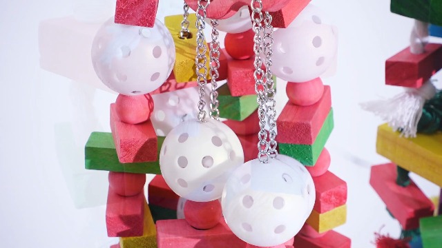 Seenelling 3 Pcs Extra Large Bird Parrot Toy Multicolored Natural Wooden Parrot Cage Chewing Toys for Large Medium Macaws Cockatoos African Grey Birds (Block and Rope) - image 7