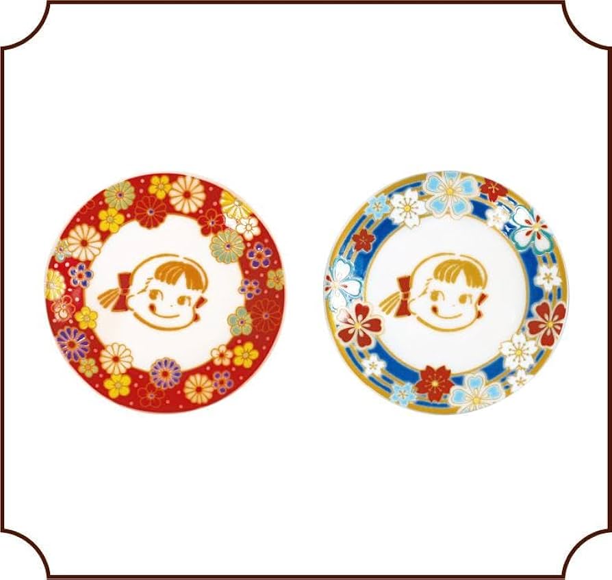 【新品未使用】関西万博購入 ミャクミャク、不二家ペコちゃん　豆皿3枚セット 新品未使用 不二家 ペコちゃん 九谷焼 豆皿 2枚セット 万博会場限定品
