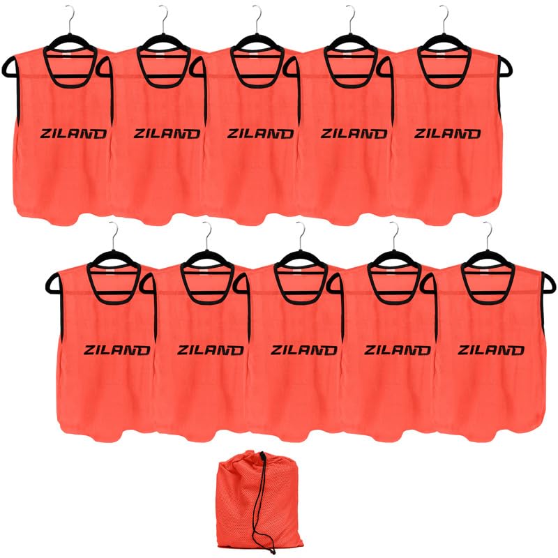 Ziland Academy Training Bibs [10 Pack] • 100% Polyester • Essential for training (Peach, Mini)