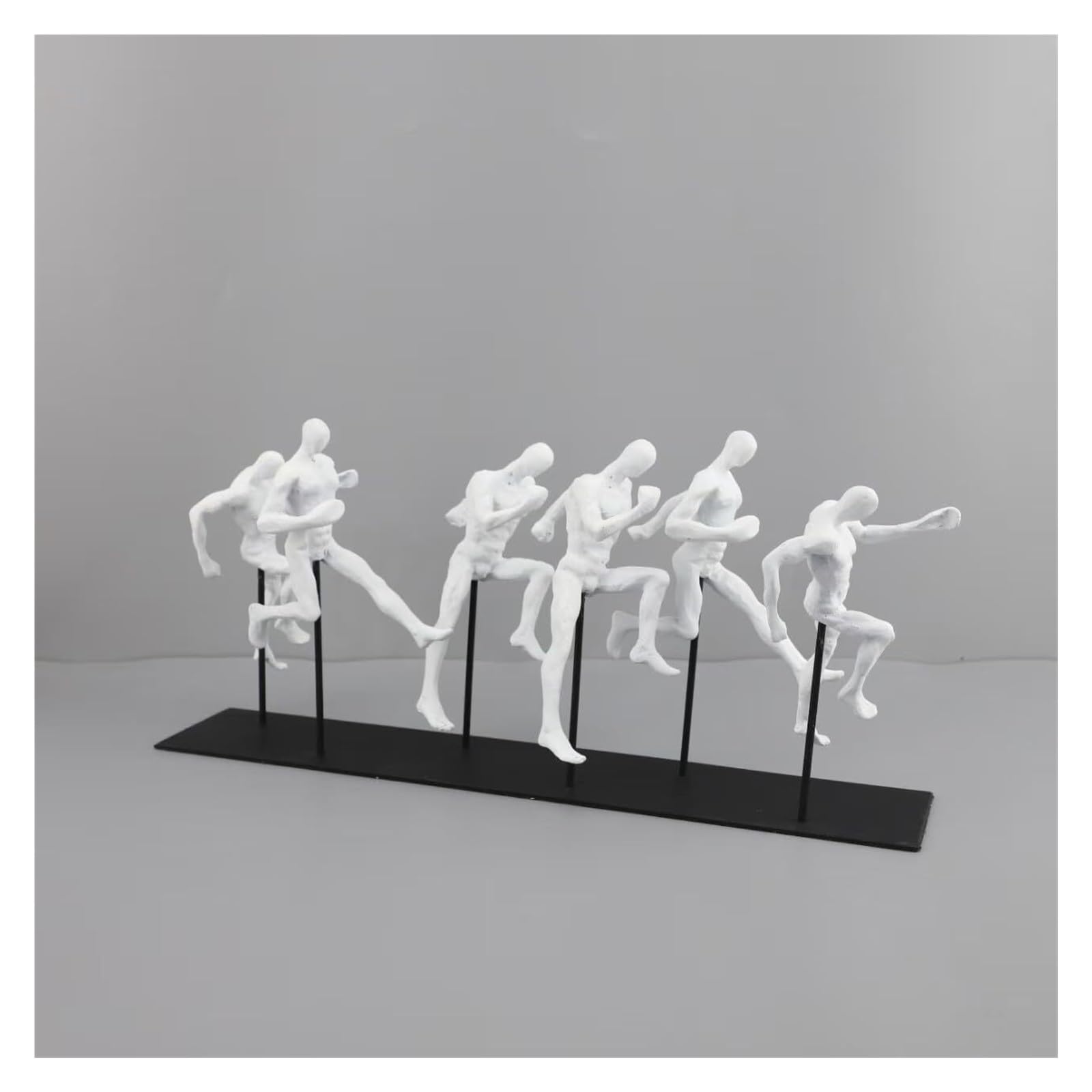 JJJing5 Decor Nordic Retro Running Figure Sculpture Statue Athletic Sprinters Figurine Decor Nightstand Accessories(White Six)