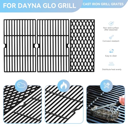 FORYEYC 70-01-911 Cooking Grates for Dynaglo DGH450CRP DGH450CRP-D DGF493BNP DGH474CRP DGH485CRP, Kenmore Backyard BY13-101-001-12 Gas Grill, Cast Iron Grill Replacement Parts for Dyna-glo DGH450CRP