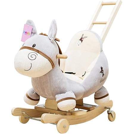 Cheval A Bascule Qiqidedian Bois Fauteuil A Bascule Bebe Jouet Petit Enfant Troyen Double Usage Berceau A Bascule Bebe Cadeau D Anniversaire Amazon Fr Jeux Et Jouets
