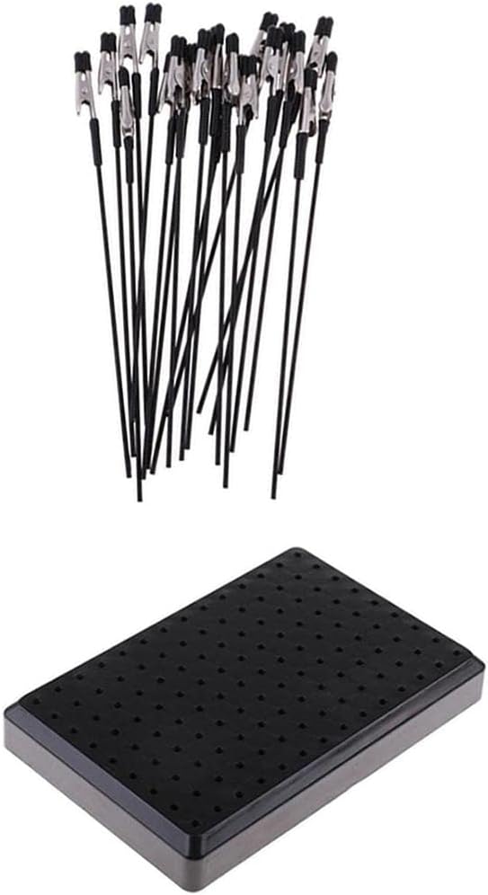 Professional Alligator Clip Painting Tool Set for Gundam Model Kit, Metal and Plastic Holder Base, 20Pcs
