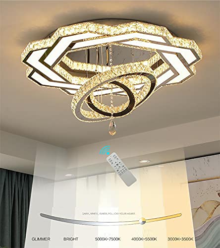 W24'' Living Room Modern Crystal Chandelier Large Foyer Chandeliers Crystal Shades Chandeliers Entrance High Ceiling Chandeliers Bedroom Dining Shandaler 2700K-6000K Lighting Fixtuers Lamps #TOP2