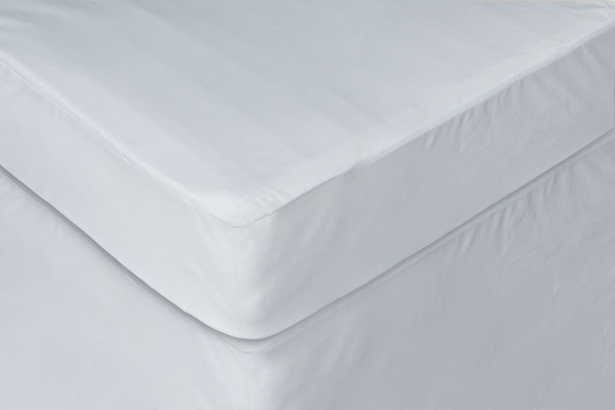 AC Pacific Nidra Collection Mattress Protector MP-Poly Knit Waterproof Skin-Friendly Wrinkle-Resistant Premium Full Size Bed Cover, Made in The USA, 75" x 54", White