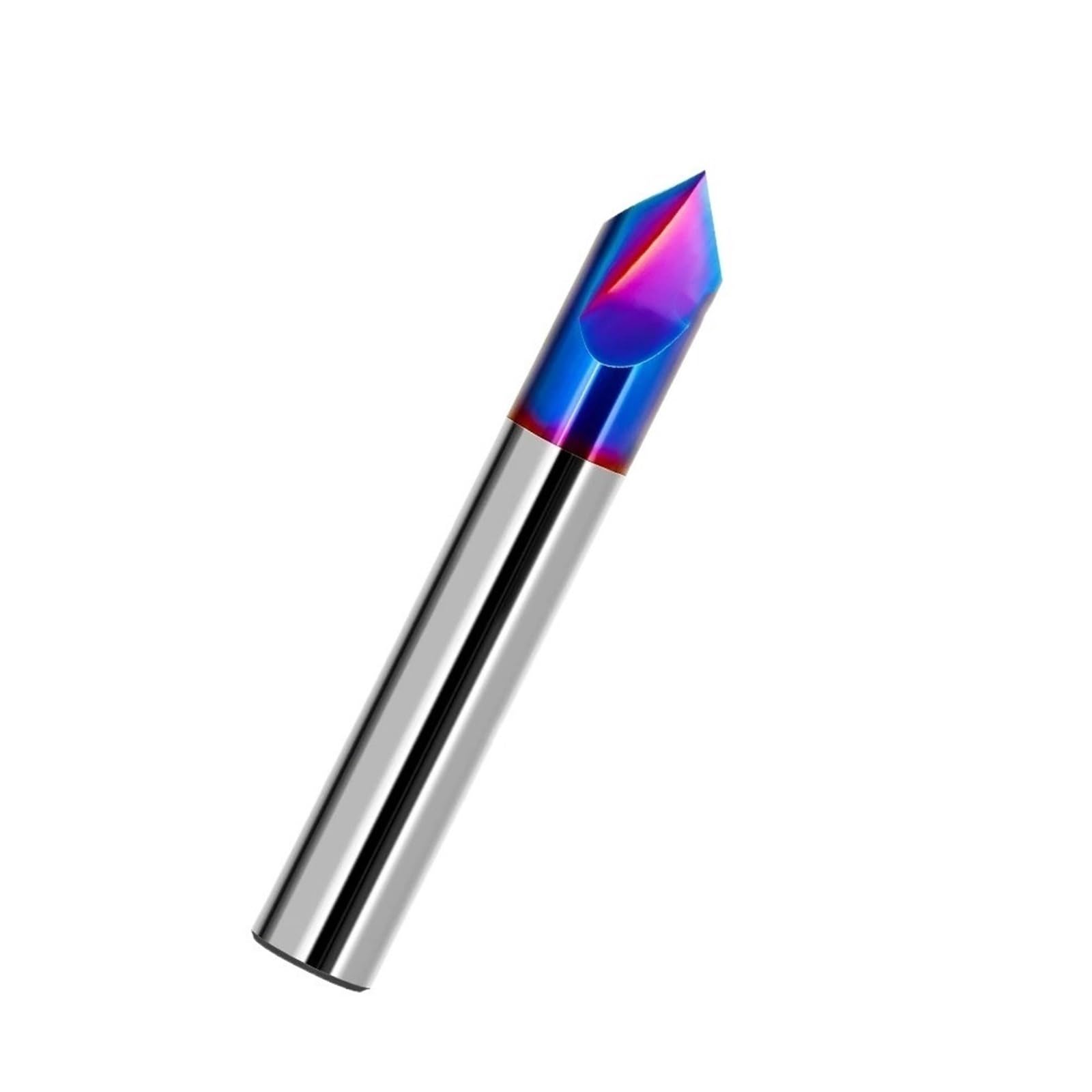 TBZOQAID 90 Degree Carbide Chamfer End Mill HRC65 V Groove Router Bit 2-3 Flute Nano Blue Coated Metal Milling Tool for Carving and Chamfering Deburring(D5X50LX90R 3Flute)