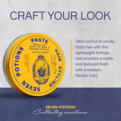 Seven Potions Haarstylingpaste für Männer 100ml – Mittlerer Halt
