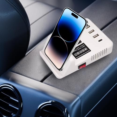 Cargador de coche de 200W con carga rápida y convertidor de enchufe para tableta 3