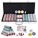 Smartxchoices 500 Poker Chip Set 11.5 Gram Dice Style Clay Casino Poker Chips w/Aluminum Case Cards Dices Blind Button for Texas Holdem Blackjack Gambling