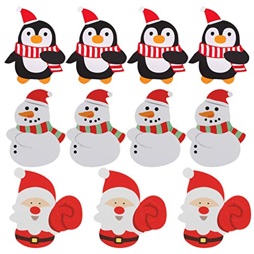Decoracion Piruletas Tarjetas De Papel Navideñas 150 Piezas con DiseñOs De Santa Claus Y Pinguino para Decorar Dulces En Navidad