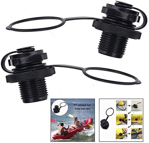 Xrten Inflatable Boat Valve,Spiral Air Plugs Replacement Screw For Inflatable Boat Fishing Boats Raft Airbed, 2 Pcs Black - Image 3