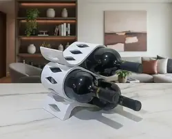 Adega de mesa suporte para garrafa vinho (Branco)