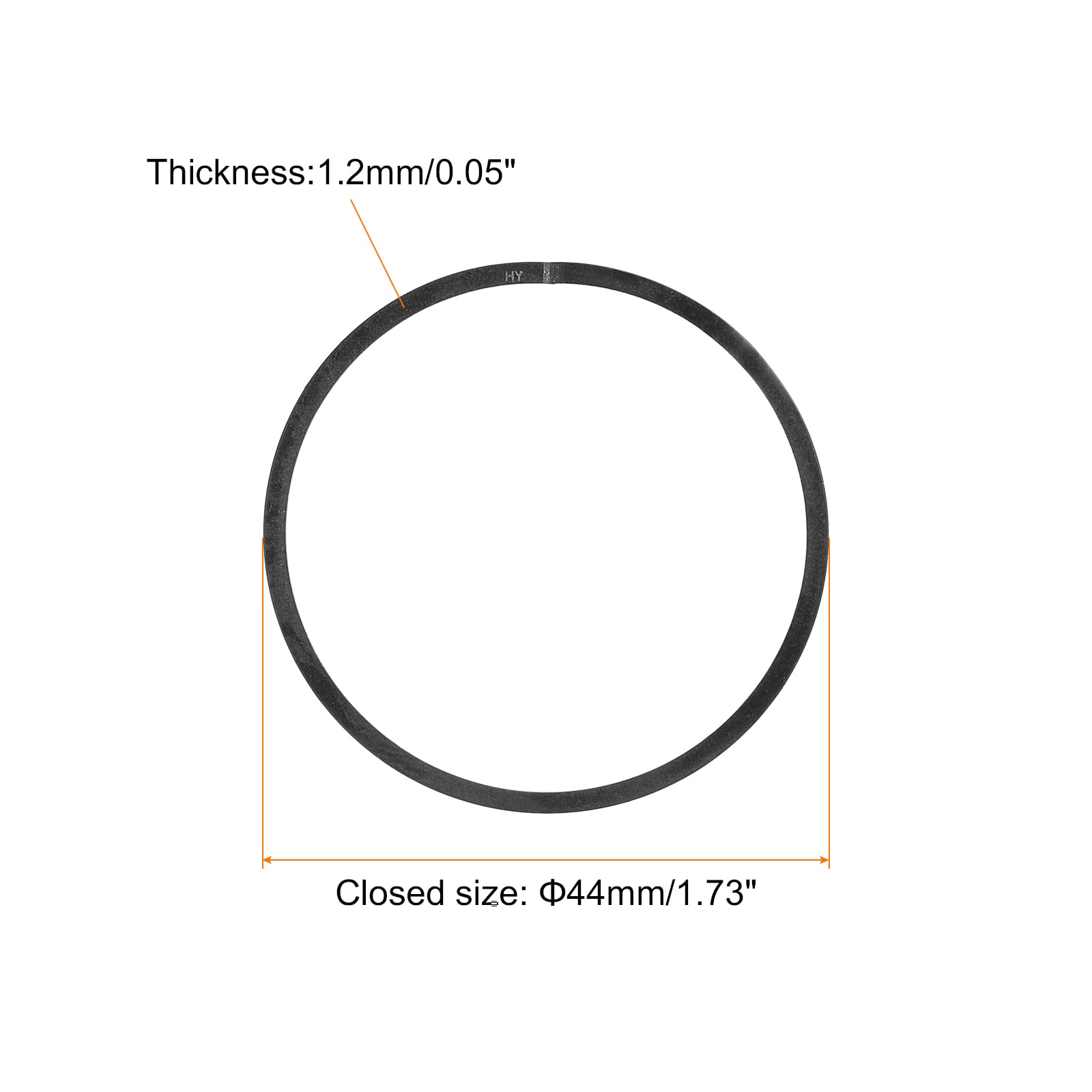 QUARKZMAN Set Anelli Pistone, 2 Pezzi 44mm x 1.2mm Dimensione Standard Anelli Pistone Adatti per Ricambi Motosega