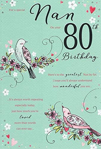 Nan 80 Birthday Card
