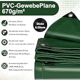 Plandeka okryciowa 670 g/m², do samochodów ciężarowych, z oczkami, wodoszczelna, odporna na rozerwanie, wzmocnione krawędzie, plandeka ochronna na samochód, na basen, prace budowlane, dach (2 x 5 m)