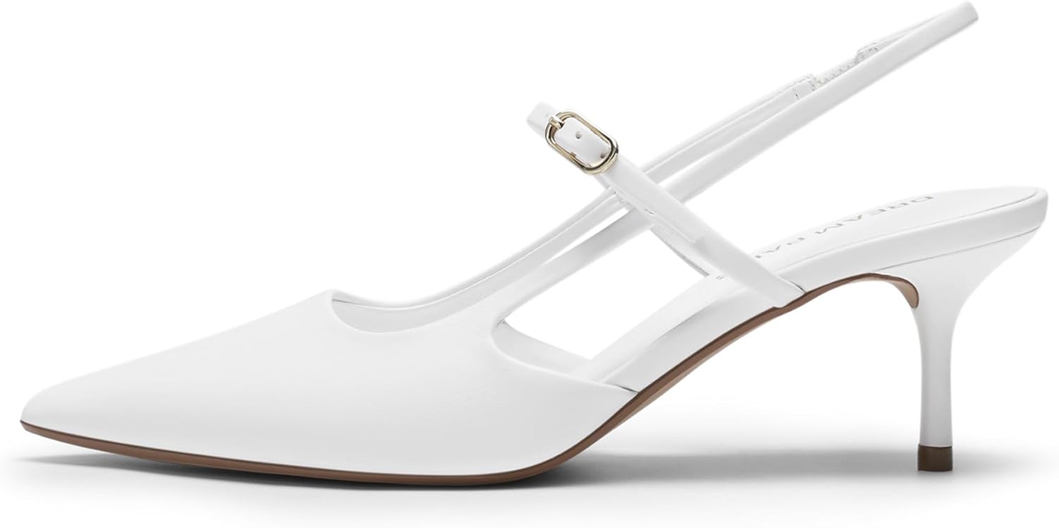 DREAM PAIRS Mary Jane Kitten Heels for Women Slingback Pumps - Comfortable Pointed Closed Toe Low Heel Dress Shoes 2.36 Inch for Office Work Party Wedding Church - Image 4