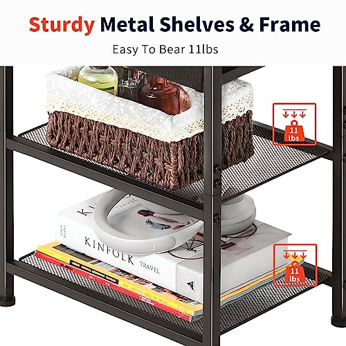 Lakemid Nightstands Set Of 2 With Drawer, Bedside Table End Table With 2 Layers Metal Shelf For Bedroom Living Room Sofa (Rustic Brown) #TOP5