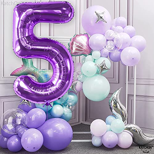 Image of KatchOn Giant Purple Number 5 Balloon - 40 Inch | Mylar Purple Number 5