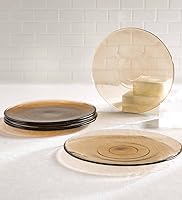 Vista 1 de Vivaterra Platos llanos de vidrio reciclado, juego de 6 (arena)