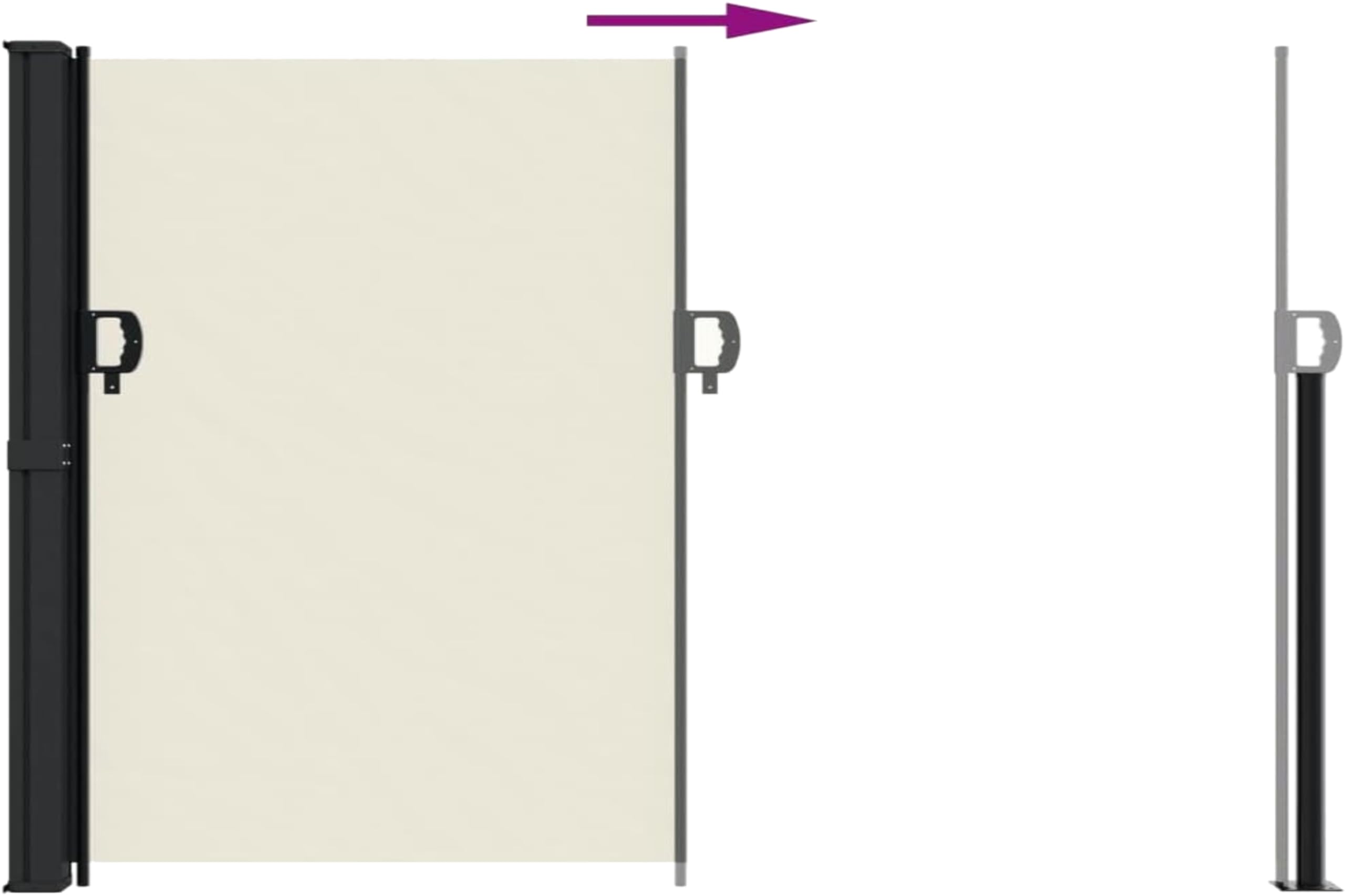 Tenda Laterale Avvolgibile da Terra L300xH180cm in Poliestere 180 g/m² con Struttura in Acciaio Verniciato