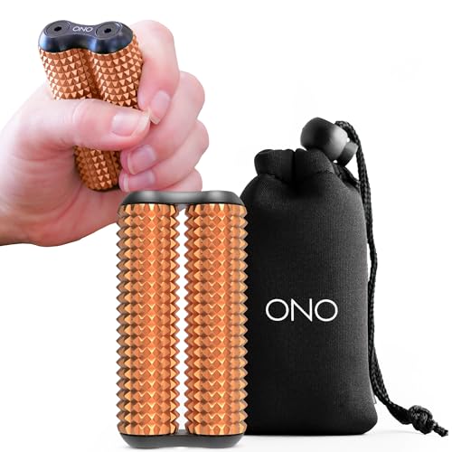 Image of ONO Roller - Handheld Fidget Toy for Adults | Help Relieve Stress, Anxiety, Tension | Promotes Focus, Clarity | Compact, Portable Design (Acupressure, Junior Size - Aluminum)