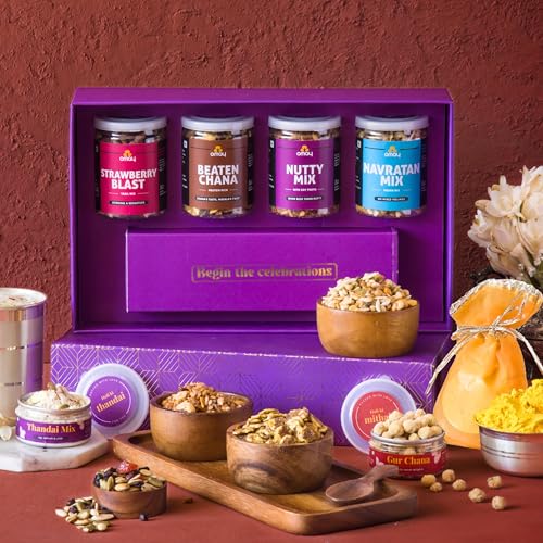 Omay Foods 8 pcs_ HOLI FESTIVE Gift Hamper I Healthy Gift Box wit...