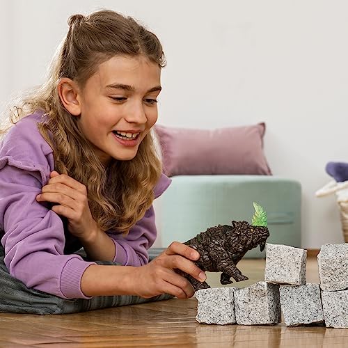 Image of Schleich Eldrador Creatures - Stone Battle Rhino Figurine - Fantasy Rhinoceros for Boys and Girls - Durable Rock Beast Figures for Imaginative Play - Monster Toys for Kids Ages 7+ | 70157