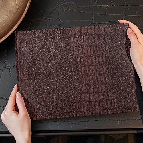 Premium Gator Skin Embossed Vinyl Faux Leather Fabric - Soft Textured Upholstery Sheets for DIY Crafts - Cut by the Yard (Rawhide) 6 Premium Gator Skin Embossed Vinyl Faux Leather Fabric - Soft Textured Upholstery Sheets for DIY Crafts - Cut by the Yard (Rawhide) - Image 5