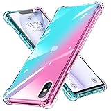 iPhone XS ケース/iPhone X ケース クリア 透明 xs/xカバー 耐衝撃 クリア 透明 TPU 薄型 軽量 滑り止め 黄変防止 柔軟 Qi充電 衝撃吸収 指紋防止 米軍MIL規格取得 ワイヤレス充電に対応 カメラ保護 カバー ピンク+ 緑 331-ip xs-03