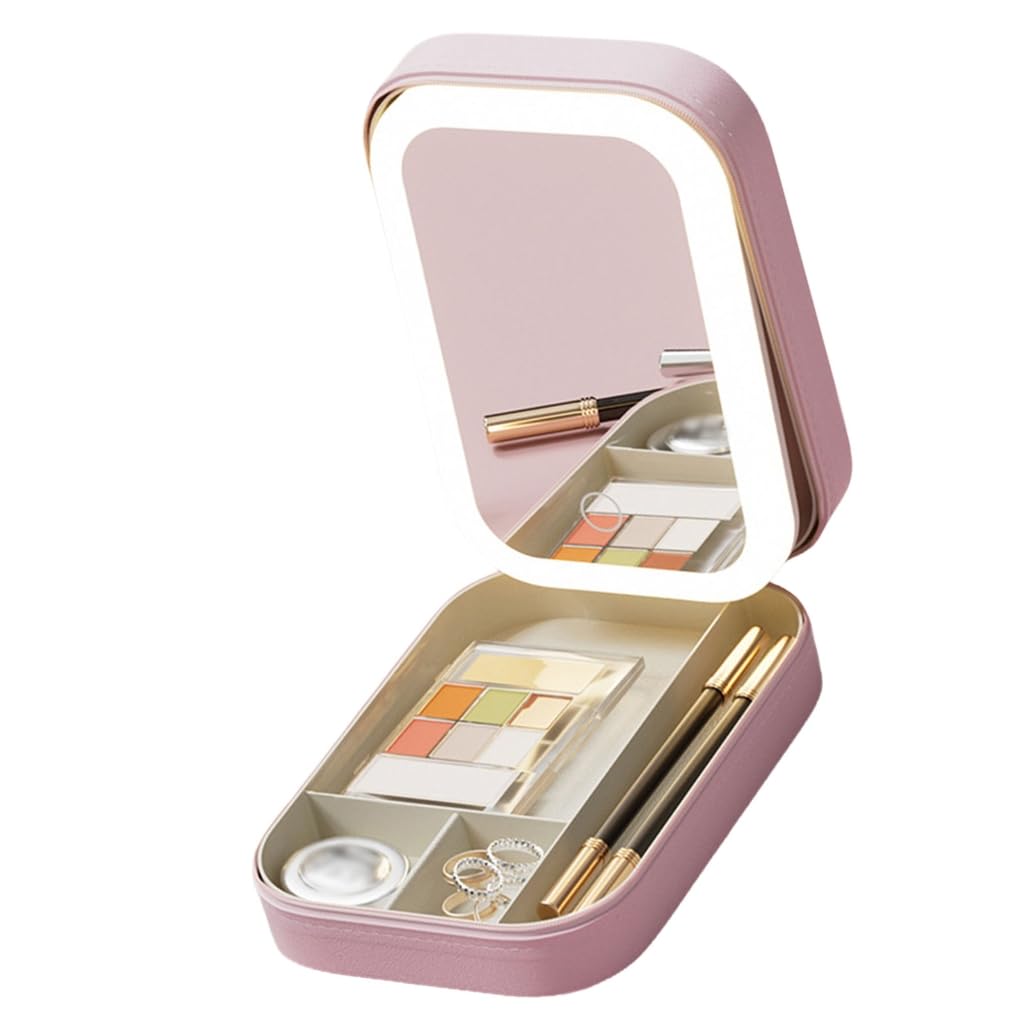 Organisateur de bijoux anti-nœud avec miroir LED pour sublimer votre style