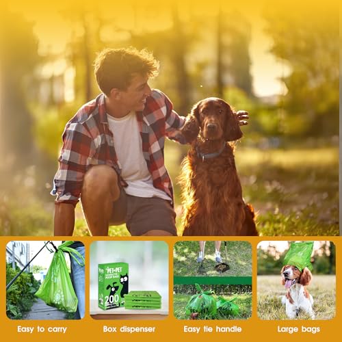 PET-N-PET-200-Counts-Unscented-Dog-Poop-Bags-with-Tie-Handles-38-Plant-Based-62-PE-Poop-Bags-for-Dogs-Extra-Thick-Doggie-Poop-Bags-Dog-Waste-Bags-Cat-Litter-Bags-Cat-Poop-Bags