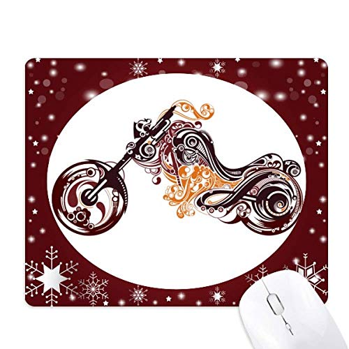 Tapis de souris moto en hiver et flocons de neige pour ambiance cosy