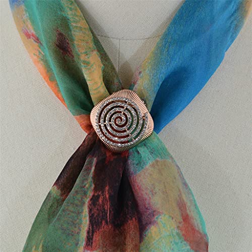 Broche boucle écharpe et anneau pince pour foulards en soie de femme