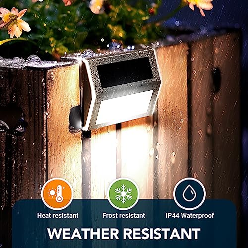 Gigalumi 6 Pack Solar Deck Lights,3 Led Solar Stair Lights Outdoor Led Step Lighting Stainless Steel Waterproof Led Solar Lights For Step,Stairs,Pathway,Walkway,Garden-(Cold White) #TOP4