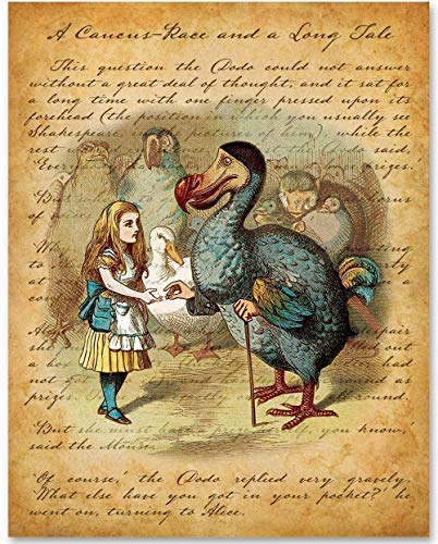 Alice in Wonderland Prints - 11x14 Unframed Wall Art Print Poster - Perfect Alice in Wonderland Gifts and Decorations (Dodo Presenting Thimble)