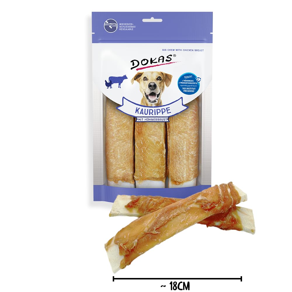DOKAS Masticable premium sin cereales para perros y ndash; Ideal para perros grandes (paquete de 10 x 210 g)