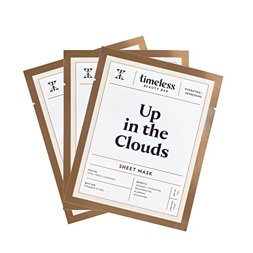 NEW! Up In The Clouds Sheet Mask - Keeping your face feeling hydrated and refreshed - Free from Harmful Ingredients, 100% Pure Cotton, Made in the USA (Pack of 3)