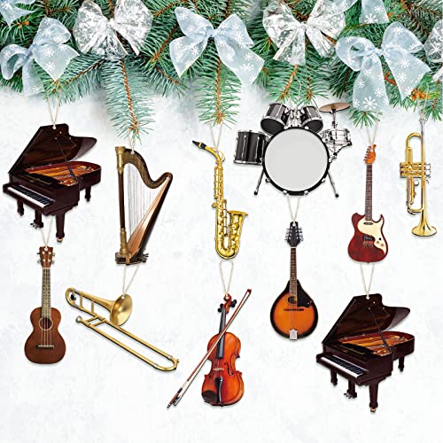 image for Yalikop 30 Pcs Christmas Musical Instrument Wooden Ornaments Replica I
