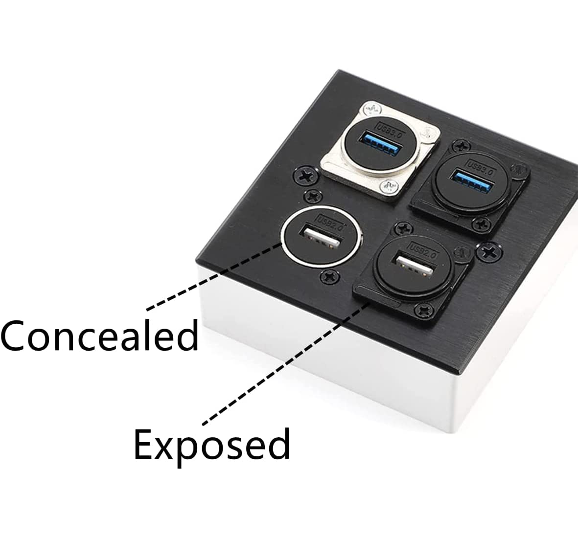 Poyiccot USB 3.0 Panel-Adapter (2 Stück) – Buchse Auf Buchse, 5 Gbit/s, Silber, Für Audio & Industrie